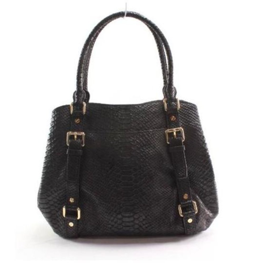 Michael Kors Bedford Large Python Embossed Black - image 3